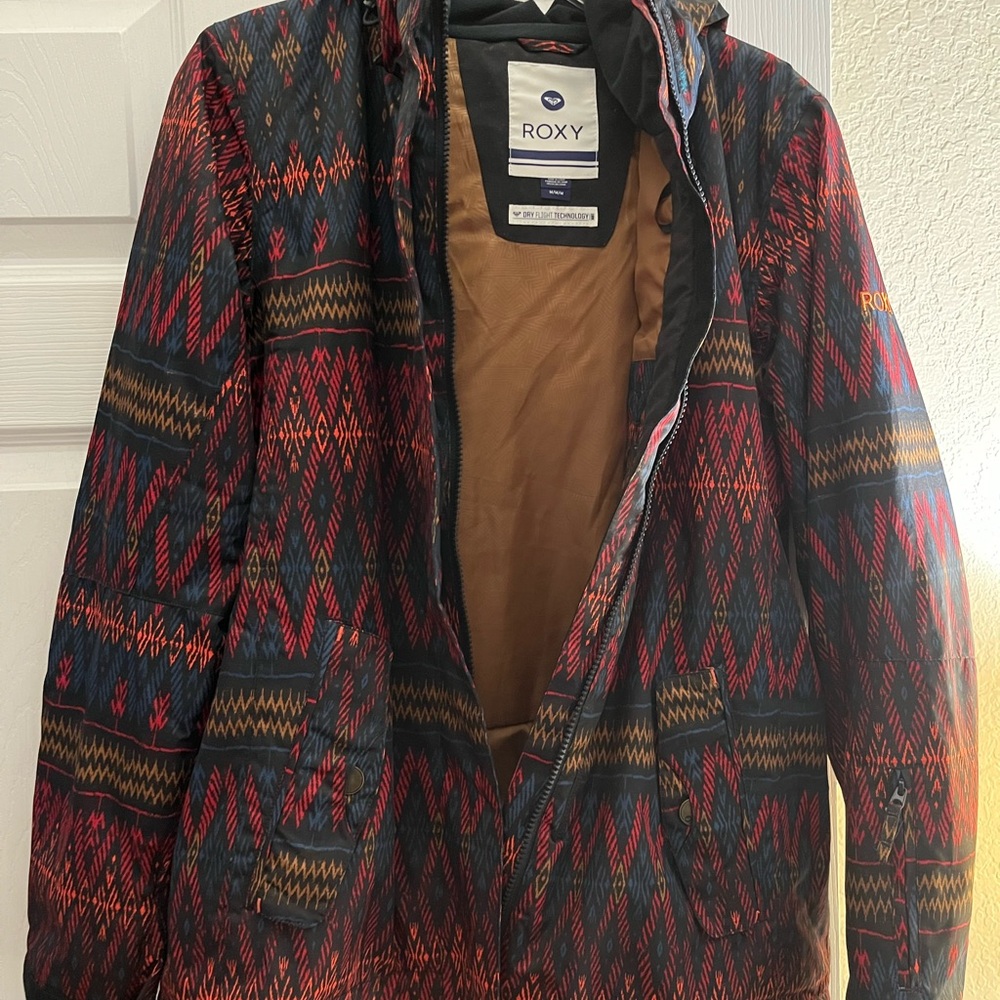 Roxy Multicolor Patterned Ski Jacket - image 1
